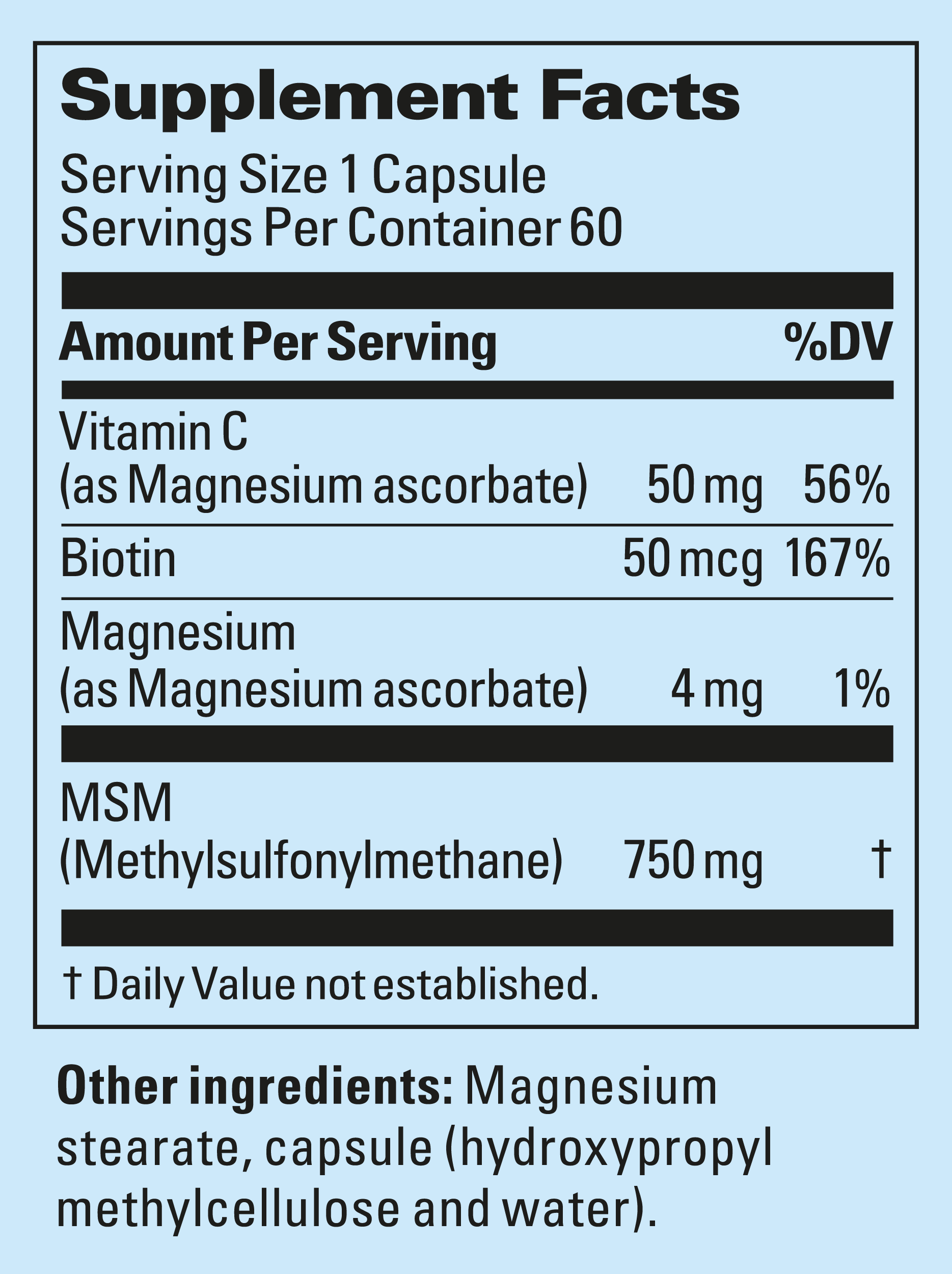Supplement Label